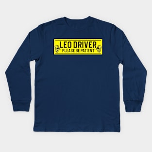 Funny Leo Lion Zodiac Student Driver Notice Sign Kids Long Sleeve T-Shirt